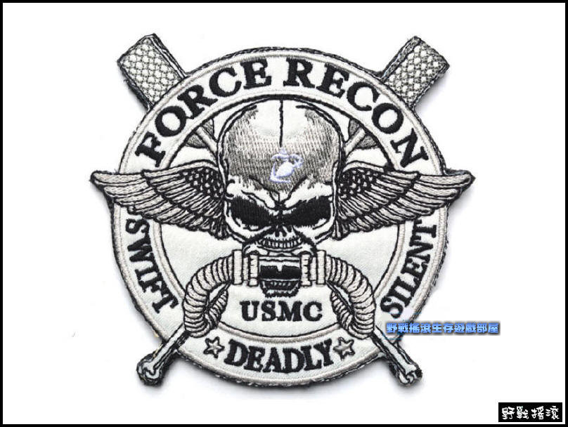 USMC美國海軍陸戰隊偵查部隊刺繡臂章、肩章、識別章