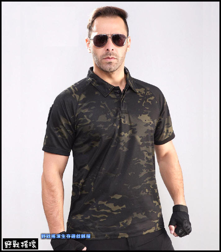 軍風短袖戰術POLO衫、速乾上衣【Multicam Black】