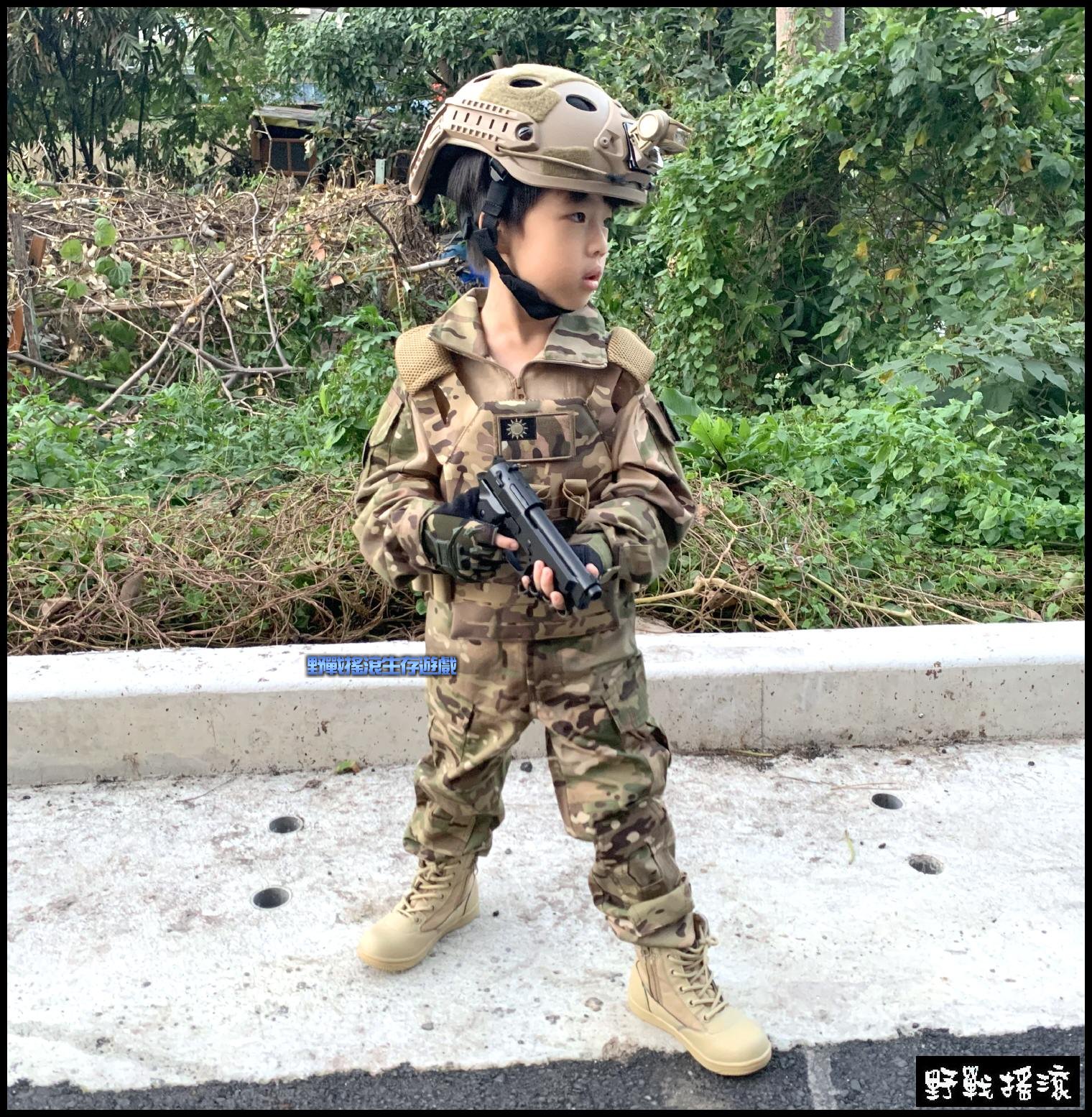 兒童戰術半指手套【黑色、軍綠色、沙色、叢林迷彩】