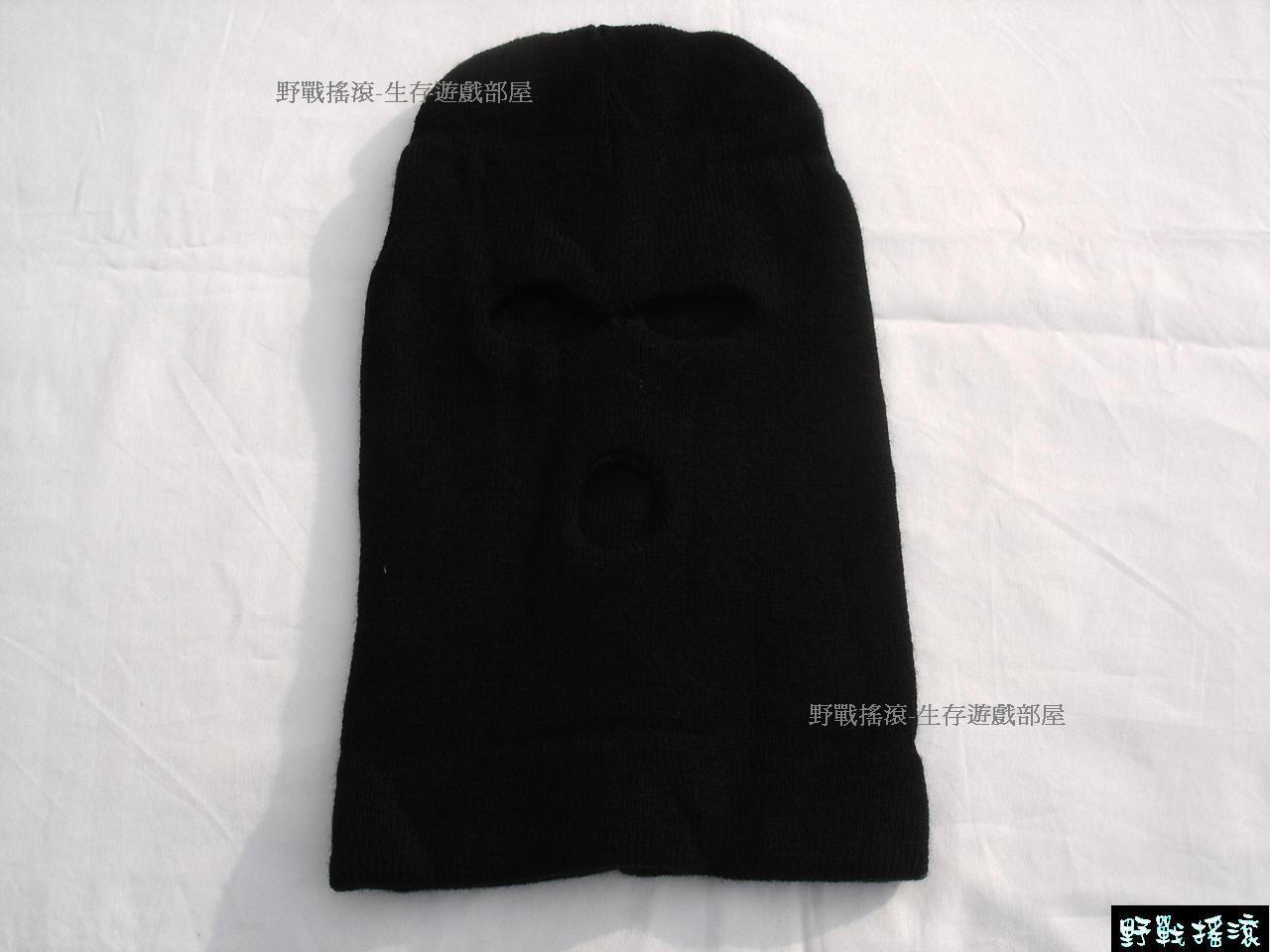 雙層針織毛線三孔頭套、毛帽 (扮歹徒、恐怖分子可用) 保暖面罩 登山戶外騎車
