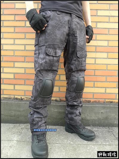 美軍 Gen2 戰術迷彩褲、作戰褲~ 含護膝【黑色蟒蛇迷彩】